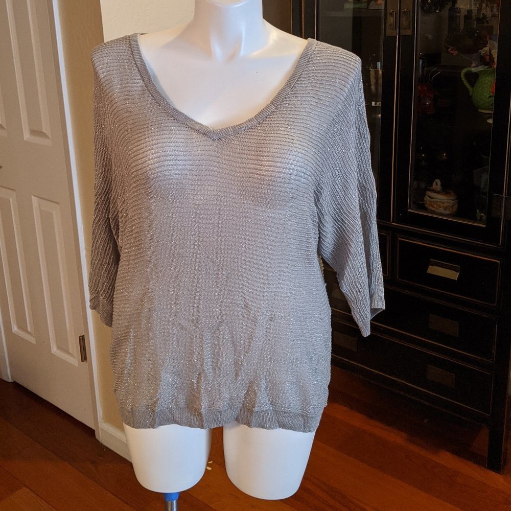 Torrid Grey Sweater w/Silver Metallic Highlight 2X